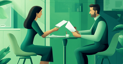 Featured image: small business founder giving another founder a referral